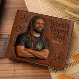 World's Dopest Dad - Personalized Father Leather Wallet
