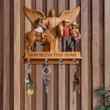 Custom From Any Photo God Bless This Home - Personalized Christian Custom Shaped Hanging Rack