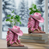 Cowgirl Boots - Personalized Cowgirl Custom Shape Acrylic Flower Vase