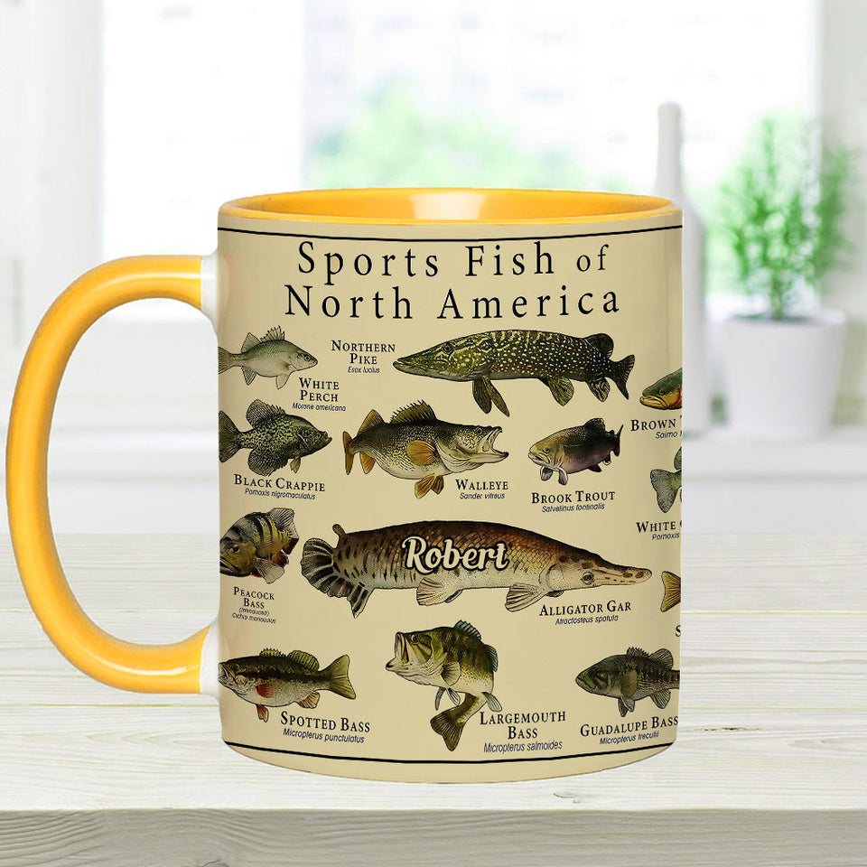 Fish Of America - Personalized Fishing Accent Mug