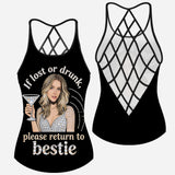 If Lost Or Drunk Funny Besties Matching Tank Top - Personalized Bestie Cross Tank Top