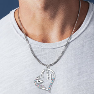 I Love You Forever - Personalized Kid Shaped Metal Pendant Necklace