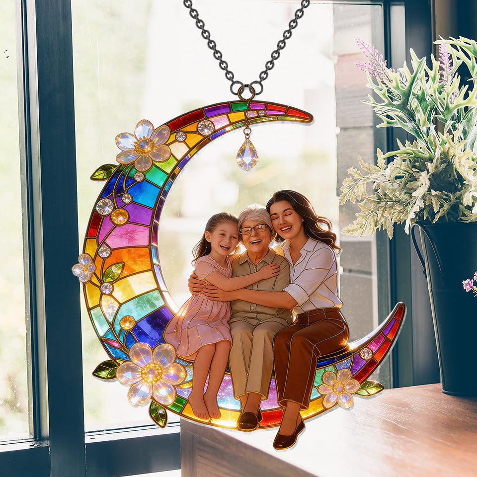 Mother Gift Idea, Family Gift - Personalized Mother Window Hanging Suncatcher Ornament