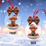 Merry Christmas - Personalized Highland Cow Ornament