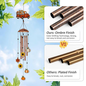 Autumn Truck - Personalized Autumn Wind Chime With Charms