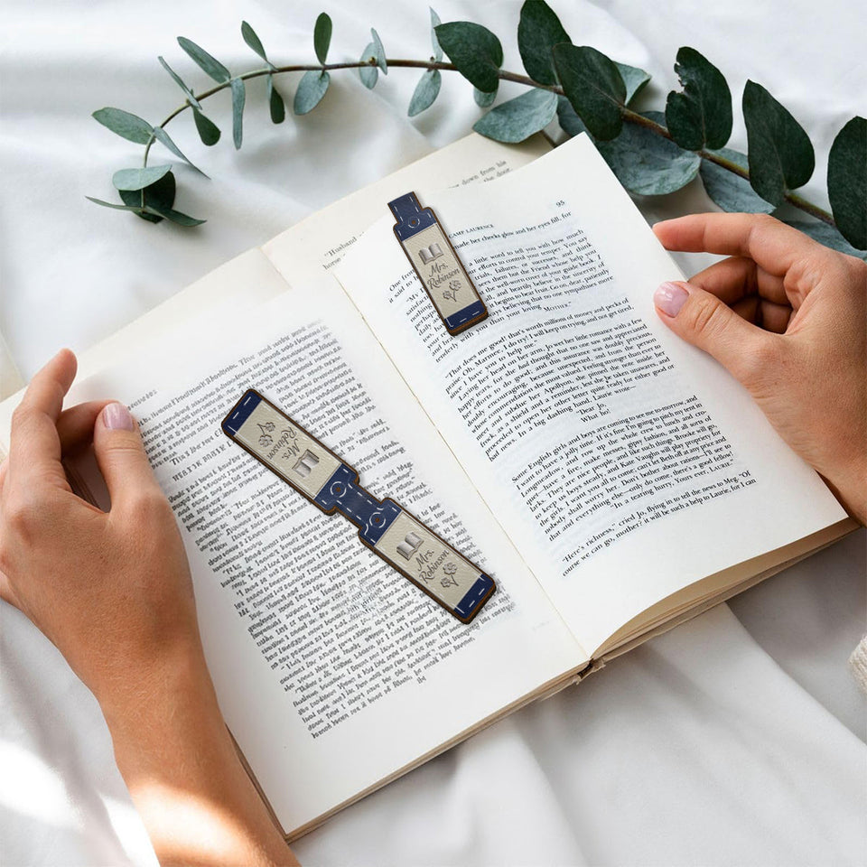 Teacher Gifts - Personalized Teacher Shaped Magnetic Bookmark