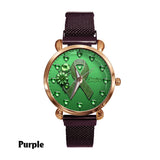 Montre-bracelet personnalisée pour femmes Green Ribbon - Sensibilisation à la santé mentale 