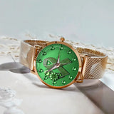 Montre-bracelet personnalisée pour femmes Green Ribbon - Sensibilisation à la santé mentale 
