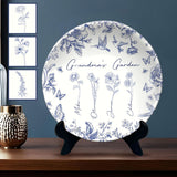 Grandma's Garden Gift For Grandma, Mom,... - Personalized Grandma Ceramic Round Plate