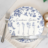 Grandma's Garden Gift For Grandma, Mom,... - Personalized Grandma Ceramic Round Plate