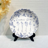 Grandma's Garden Gift For Grandma, Mom,... - Personalized Grandma Ceramic Round Plate