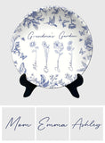 Grandma's Garden Gift For Grandma, Mom,... - Personalized Grandma Ceramic Round Plate