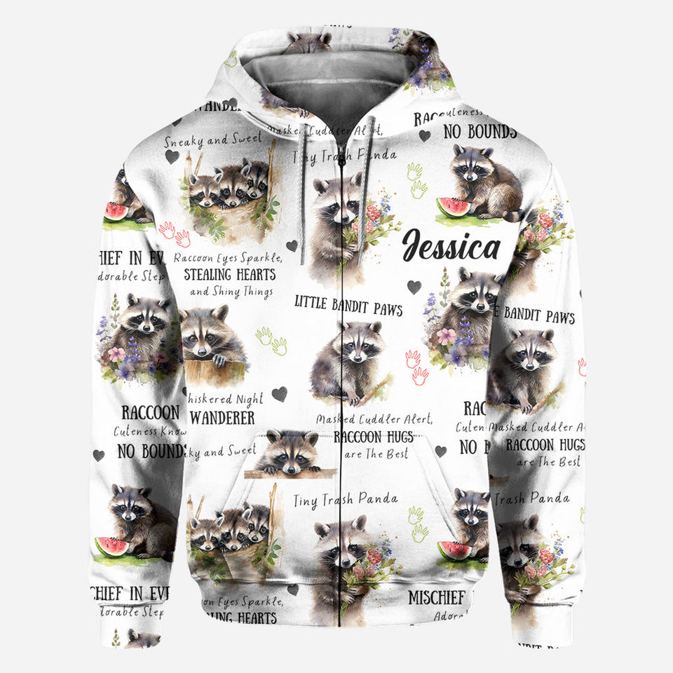 Little Pandit Paws - Personalized Raccoon All Over Shirt