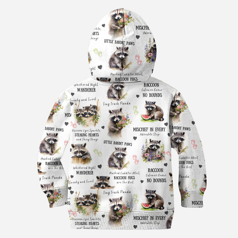 Little Pandit Paws - Personalized Raccoon All Over Shirt