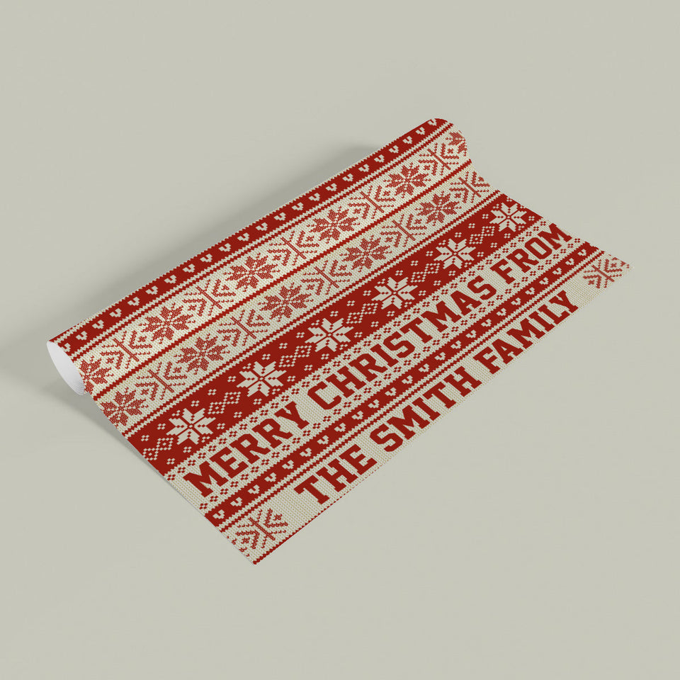 Merry Christmas - Personalized Family Wrapping Papers