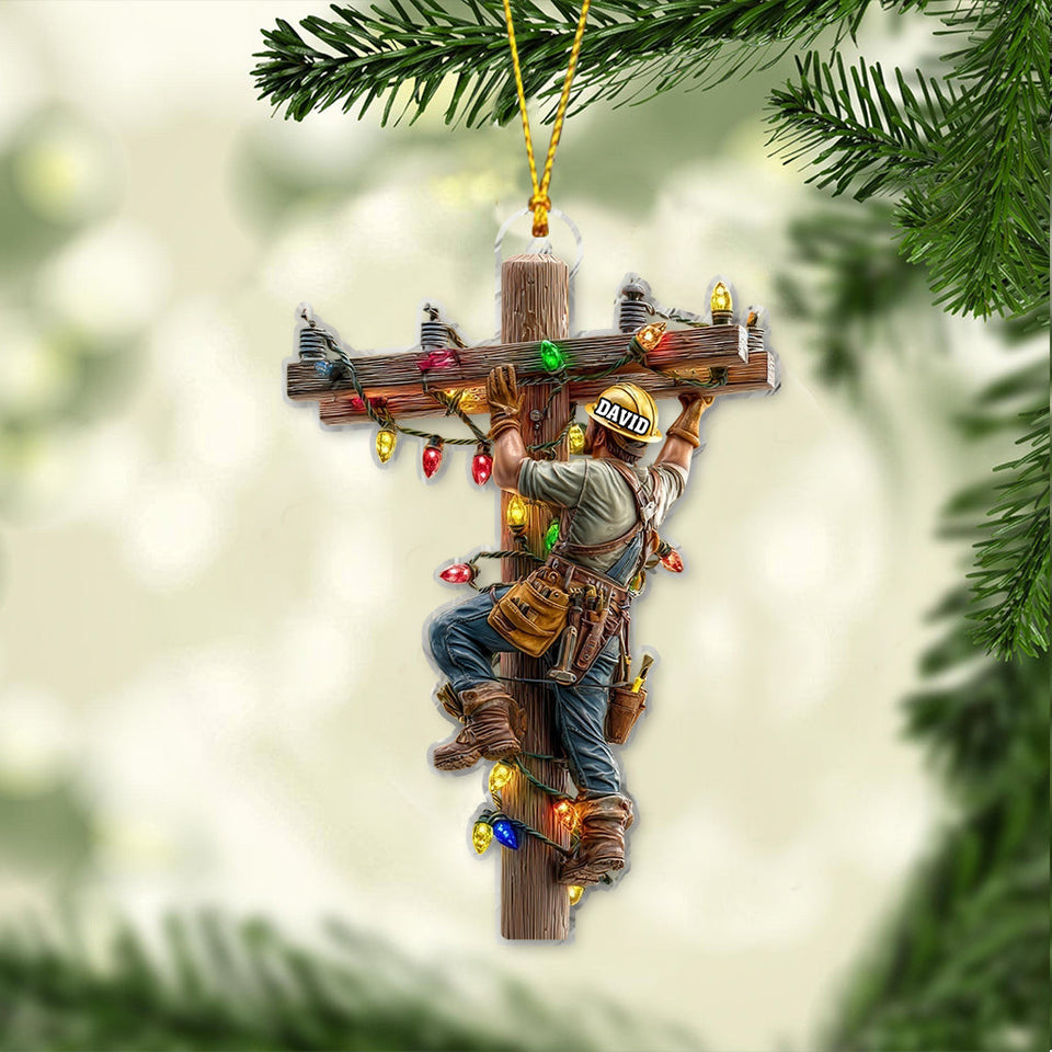 Keeping the Lights On - Personalized Lineman Ornament