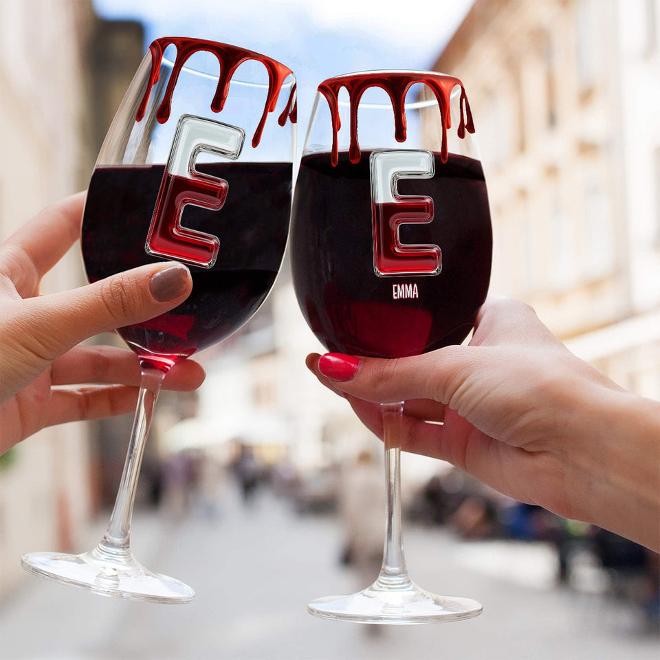 Initial Personalize For Wine Lovers - Personalized Wine Wine Glass With Long Stem