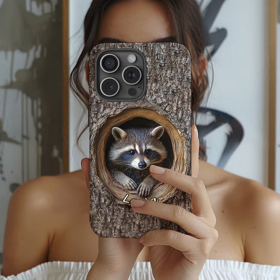 Adorable Raccoon - Personalized Raccoon Full Print Phone Case