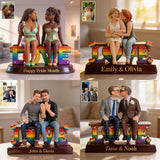Happy Pride Month - Personalized LGBT Support Custom Shaped Wood Plaque