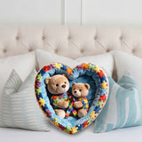 Strong Mama - Coussin en fausse fourrure personnalisé pour la sensibilisation à l'autisme
