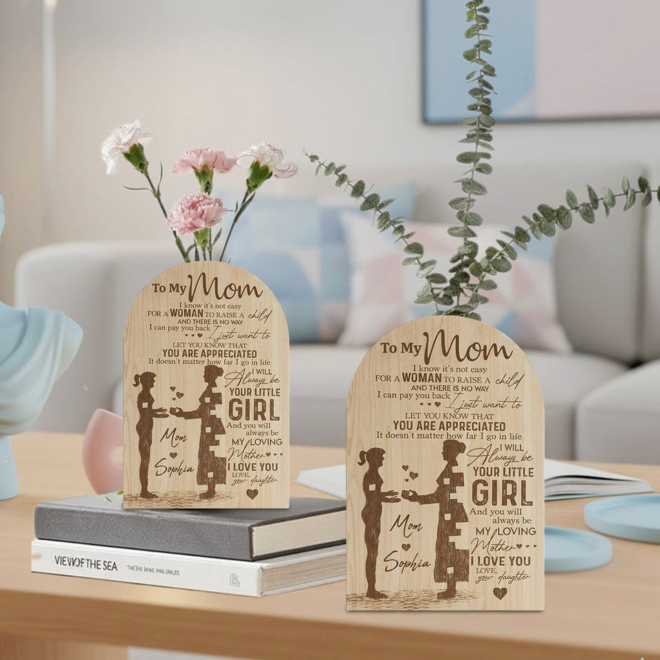 To My Mom - Perfect Gift For Mom - Personalized Family Custom Shape Acrylic Flower Vase