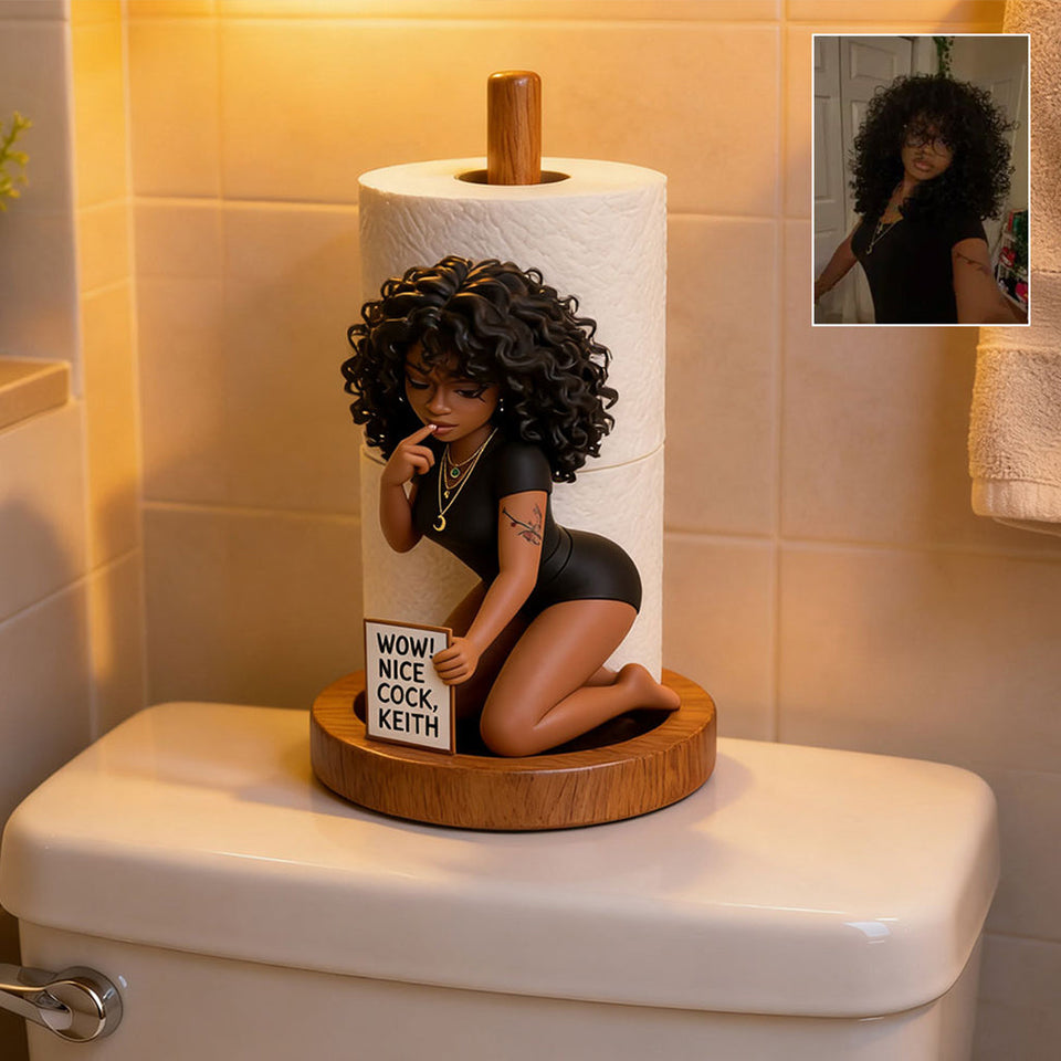 Wow! Nice C*ck, Funny Gift For Him - Personalized Spicy Couple Paper Towel Stand
