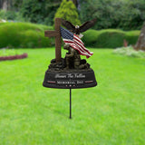 Honor The Fallen, Memorial Day Outdoor Decoration - Personalized Veteran Metal Garden Art