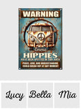Peace, Love And Understanding - Personalized Hippie Rectangle Metal Sign