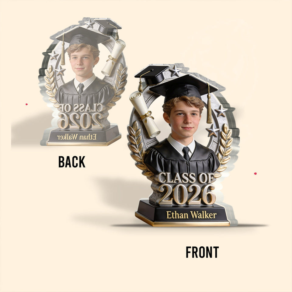 Proud Graduation Trophy - Personalized Graduation Custom Shaped Acrylic Plaque