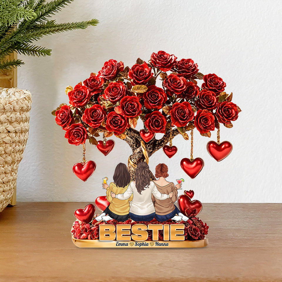 Besties Forever - Personalized Bestie Custom Shaped Acrylic Plaque