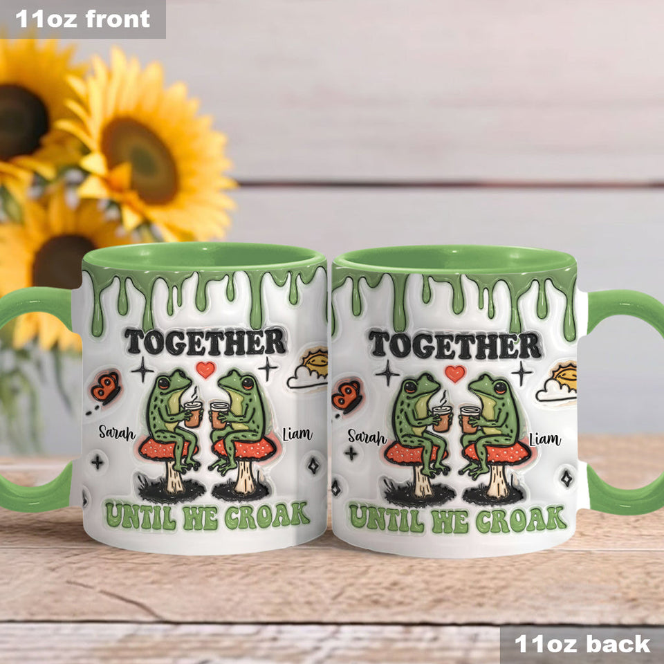 Together Until We Croak - Personalized Frog Accent Mug