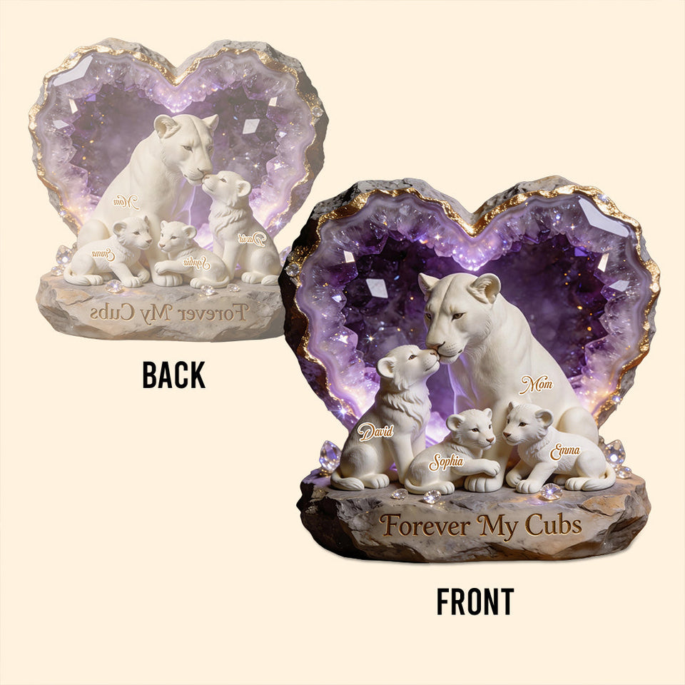 White Lion Mama - Personalized Mother Custom Shaped Acrylic Plaque
