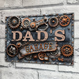 Dad's Garage Custom Title - Personalized Father Rectangle Metal Sign