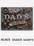 Dad's Garage Custom Title - Personalized Father Rectangle Metal Sign