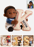 Initial Pillow Custom From Any Photo - Personalized Baseball Premium Faux Fur Pillow