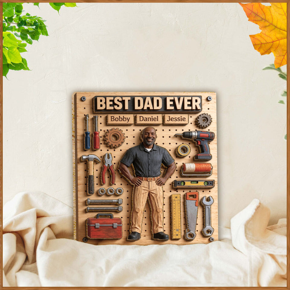 Dad Fixer Of All Things - Personalized Father 2 Layered Wood Sign / Wood Plaque
