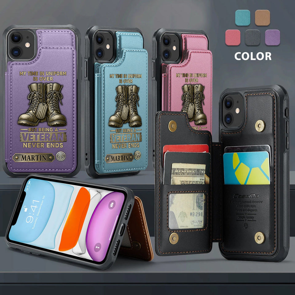 Proud Veteran - Personalized Veteran Wallet Phone Case
