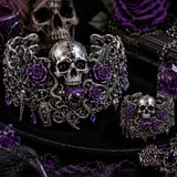 Skull And Roses - Personalized Skull Bracelet & Ring Set