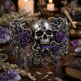 Skull And Roses - Personalized Skull Bracelet & Ring Set