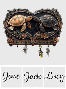 You & Me - Personalized Turtle Custom Shaped Key Rack
