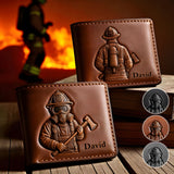 Proud Firefighter Department - Personalized Firefighter Leather Wallet
