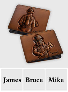 Proud Firefighter Department - Personalized Firefighter Leather Wallet