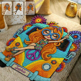 Hippie Girl - Personalized Hippie Non-Slip Tufted Rug
