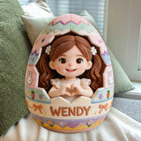 Custom Any Photo Peeking Kid Easter's Egg - Personalized Kid Premium Faux Fur Pillow