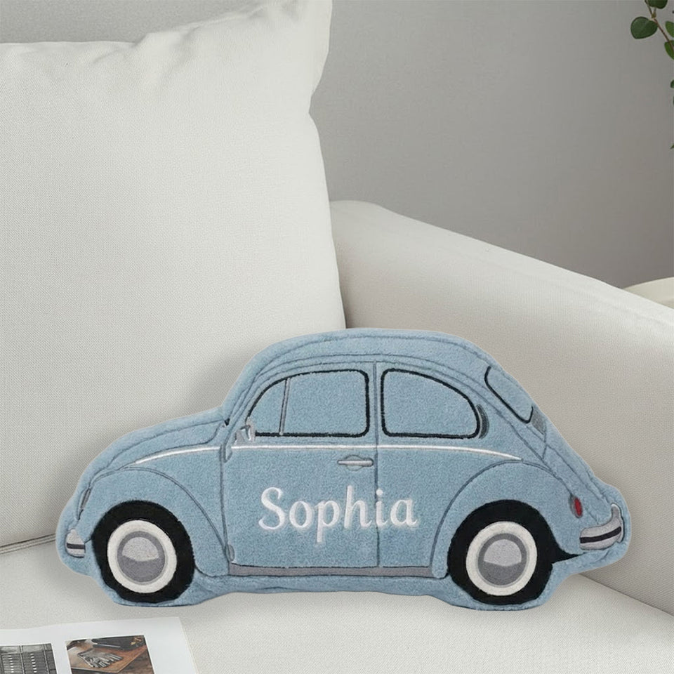 Custom Pillow For Car Lovers - Personalized Car Lover Faux Fur Shaped Pillow