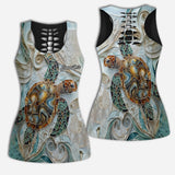 Love Turtles - Personalized Turtle Hollow Tank Top and Leggings