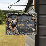 Welcome To Dog's House - Personalized Dog Rectangle Metal Sign