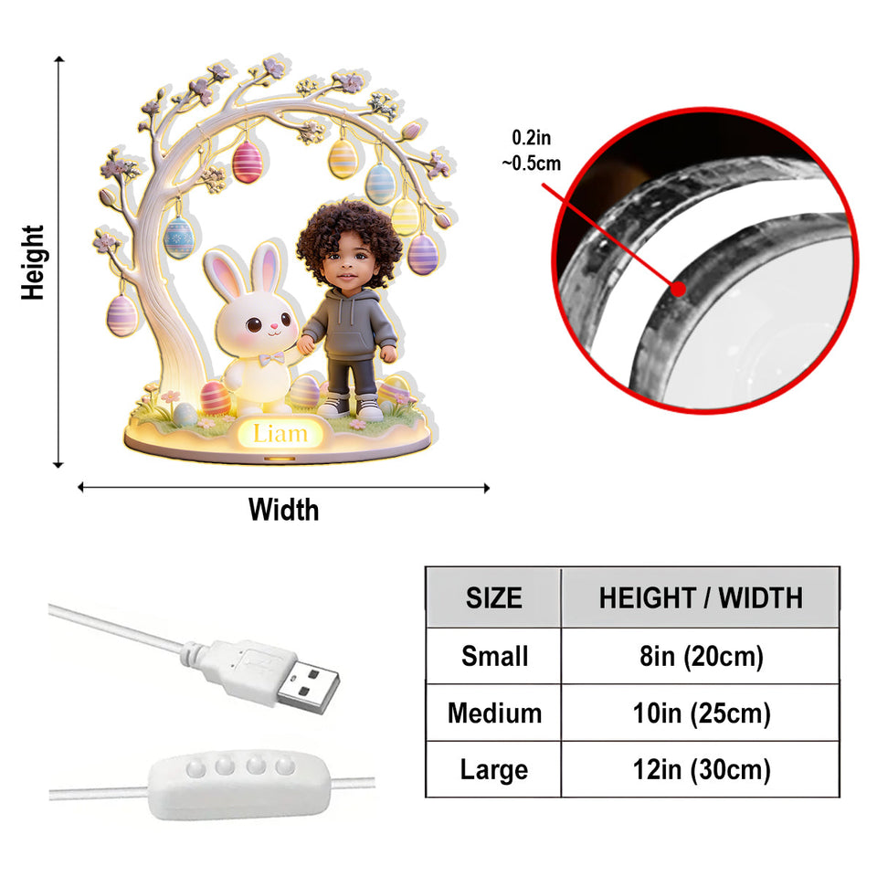 Custom Any Photo Best Easter Gift - Personalized Kid Acrylic LED Night Light