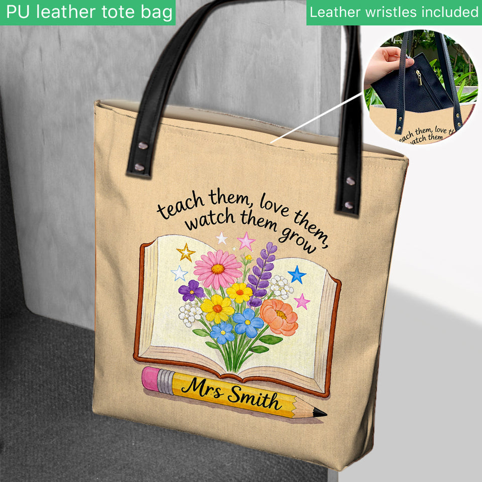 Teacher Gifts Boho Kraft - Personalized Teacher Tote Bag