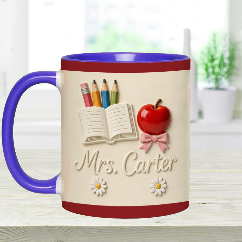 Teacher Gifts - Personalized Teacher Accent Mug